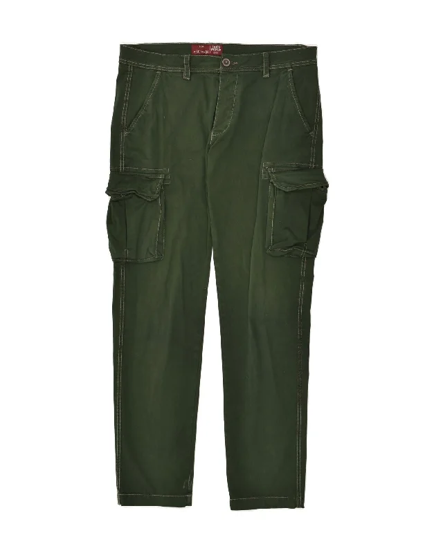 OVS Womens Slim Cargo Trousers W34 L31  Green Cotton Trousers Vintage Classic