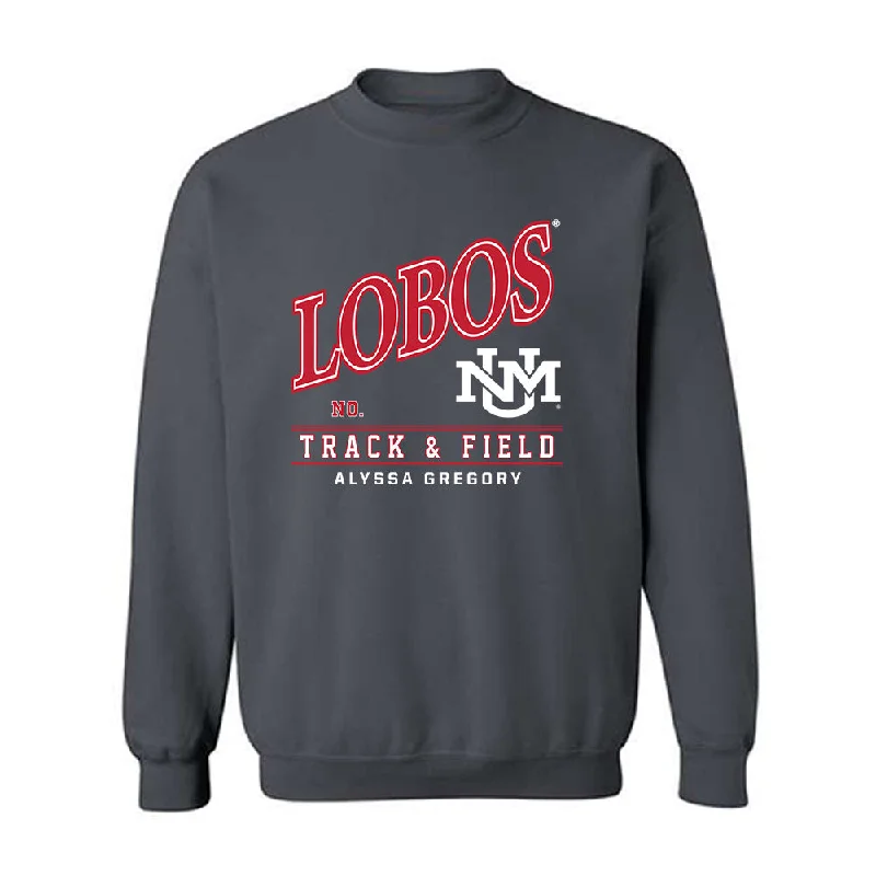 New Mexico - NCAA Women's Track & Field : Alyssa Gregory - Crewneck Sweatshirt Hoodie with Rolled Sleeves Casual Relaxed New Mexico - NCAA Women's Track & Field : Alyssa Gregory - Crewneck Sweatshirt Hoodie with Rolled Sleeves Casual Relaxed
