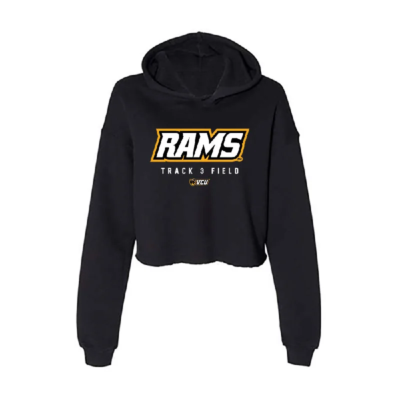 VCU - NCAA Women's Track & Field : Zariah Ricks - Women's Crop Fleece Hoodie Hoodie with Hem Fringe Bohemian Relaxed VCU - NCAA Women's Track & Field : Zariah Ricks - Women's Crop Fleece Hoodie Hoodie with Hem Fringe Bohemian Relaxed
