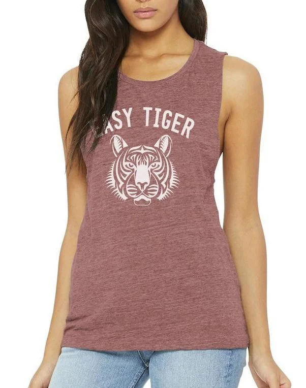 Women's Easy Tiger Slub Muscle Tank v-neck tank top
