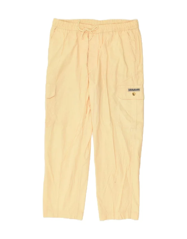 VINTAGE Womens Straight Cargo Trousers UK 16 Large W32 L26 Yellow Cotton Trousers Lace Delicate VINTAGE Womens Straight Cargo Trousers UK 16 Large W32 L26 Yellow Cotton Trousers Lace Delicate