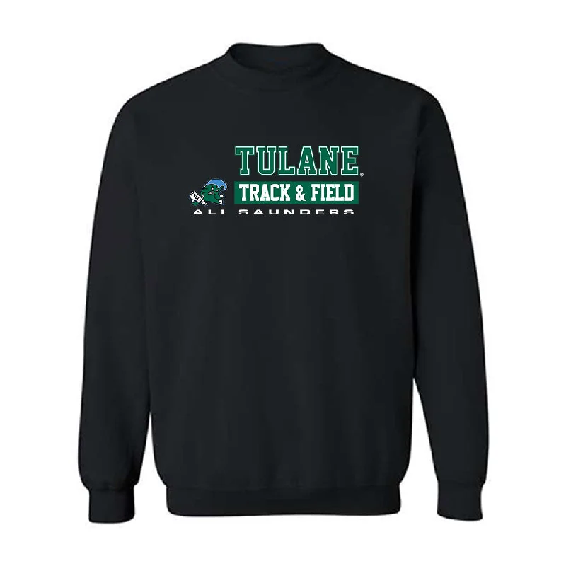 Tulane - NCAA Women's Track & Field : Ali Saunders - Classic Fashion Shersey Crewneck Sweatshirt Hoodie with Hem Detail Decorative Unique Tulane - NCAA Women's Track & Field : Ali Saunders - Classic Fashion Shersey Crewneck Sweatshirt Hoodie with Hem Detail Decorative Unique