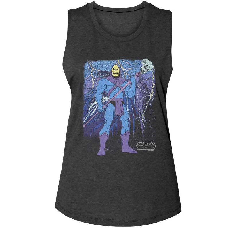 MASTERS OF THE UNIVERSE Muscle Tank Top, Skeletor And Skull Mountain peach tank top