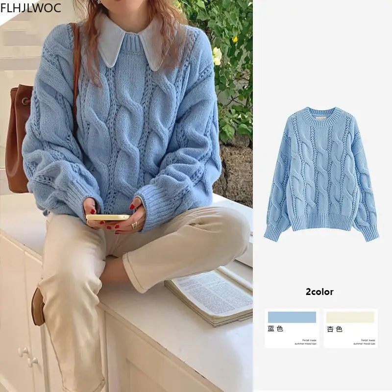 Women's Fashion Knitted Sweaters Soft Cozy Warm