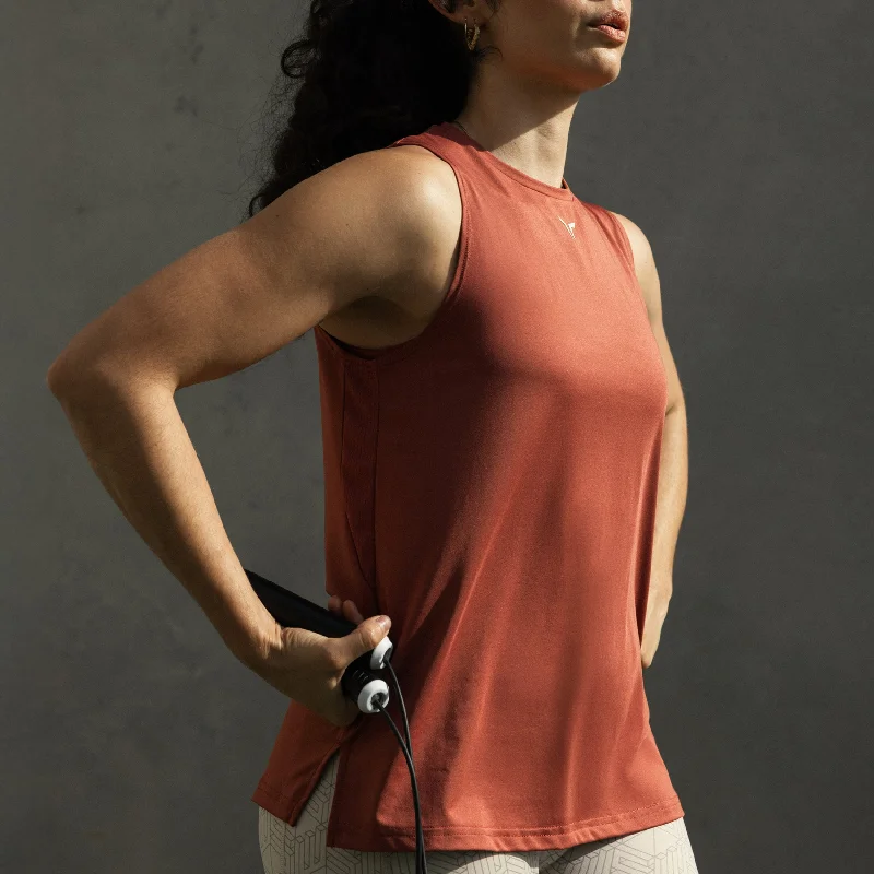 Essential Crew Neck Tank - Marsala rhinestone tank top