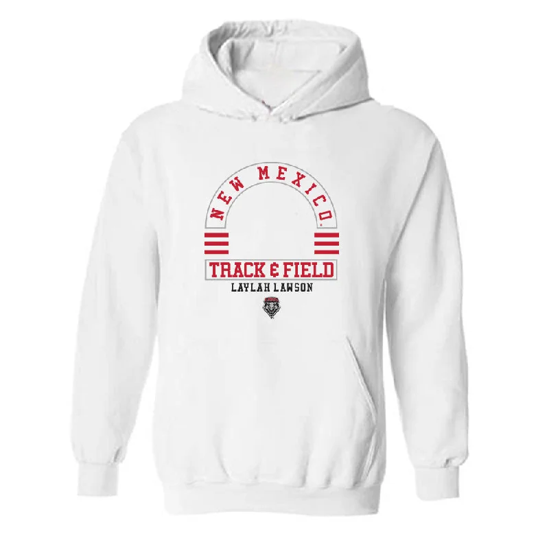 New Mexico - NCAA Women's Track & Field : Laylah Lawson - Classic Fashion Shersey Hooded Sweatshirt Hoodie with Magnetic Closure Innovative Modern