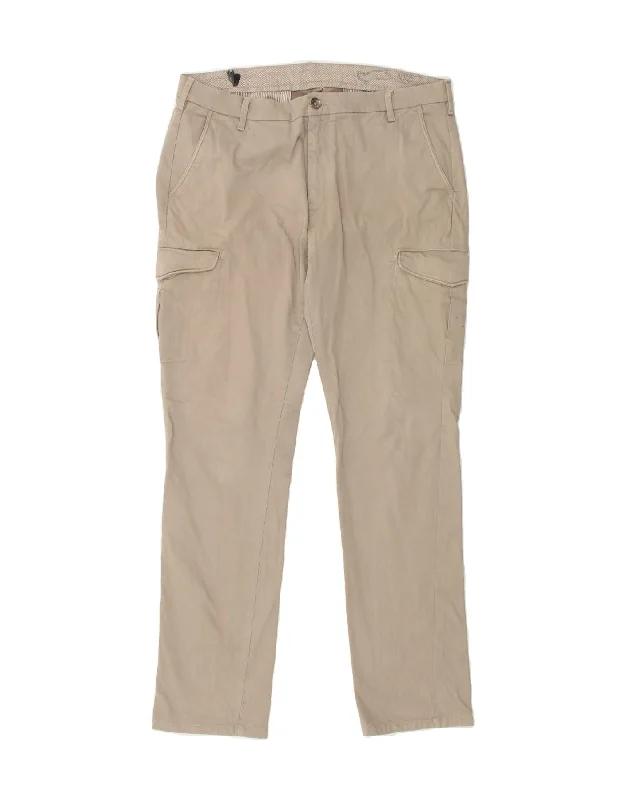 GAS Womens Slim Cargo Trousers W38 L32 Beige Cotton Trousers Leisure Comfortable