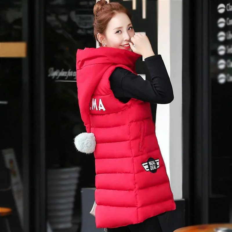 Women Vest Waistcoat Womens Long Vest Sleeveless Jacket Fur Hooded Down Cotton Warm Vest Female Hoodie Zip-Up Jacket Button-Up Jacket Women Vest Waistcoat Womens Long Vest Sleeveless Jacket Fur Hooded Down Cotton Warm Vest Female Hoodie Zip-Up Jacket Button-Up Jacket