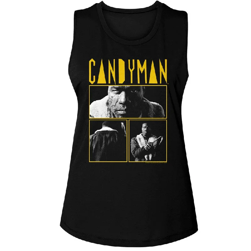 CANDYMAN Tank Top, 3 Photo And Logo navy tank top