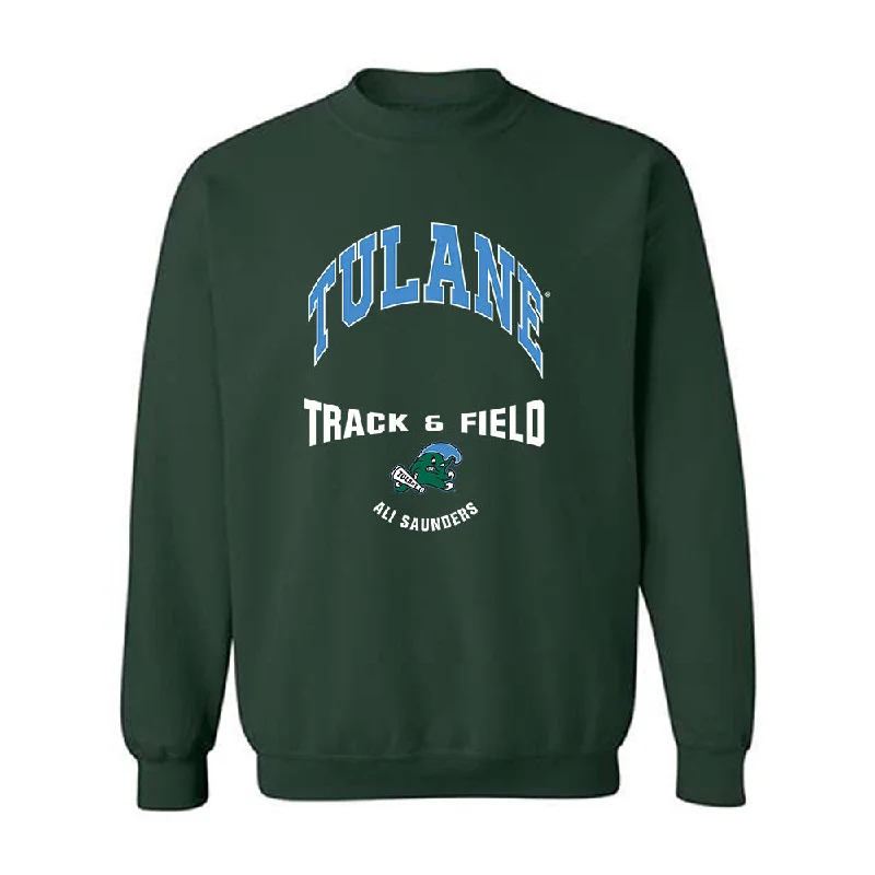 Tulane - NCAA Women's Track & Field : Ali Saunders - Classic Fashion Shersey Crewneck Sweatshirt Hoodie with Logo Branding Identity Tulane - NCAA Women's Track & Field : Ali Saunders - Classic Fashion Shersey Crewneck Sweatshirt Hoodie with Logo Branding Identity