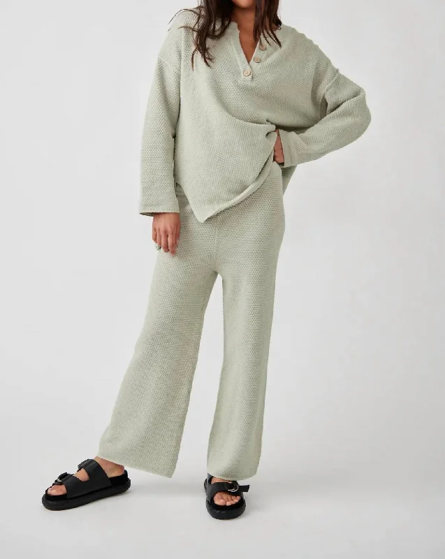 Hailee Sweater Set In Subtle Green Boxy Sweater Fitted Sweater A-Line