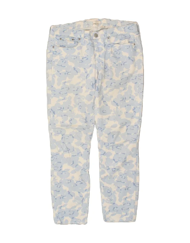 J. CREW Womens Stretch Slim Casual Trousers W28 L27 Blue Floral Cotton Trousers luxurious premium J. CREW Womens Stretch Slim Casual Trousers W28 L27 Blue Floral Cotton Trousers luxurious premium