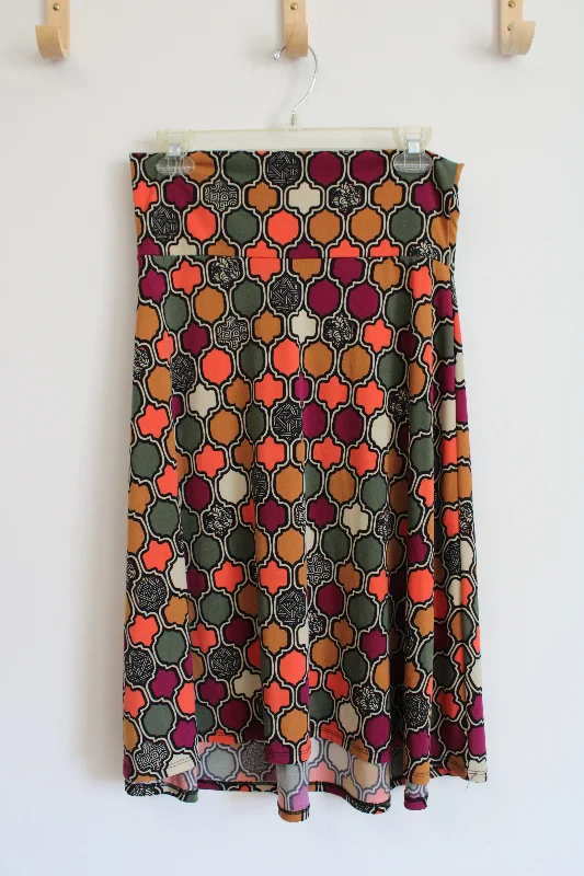LuLaRoe Fall Colored Patterned Skirt | M lace skirt intricate