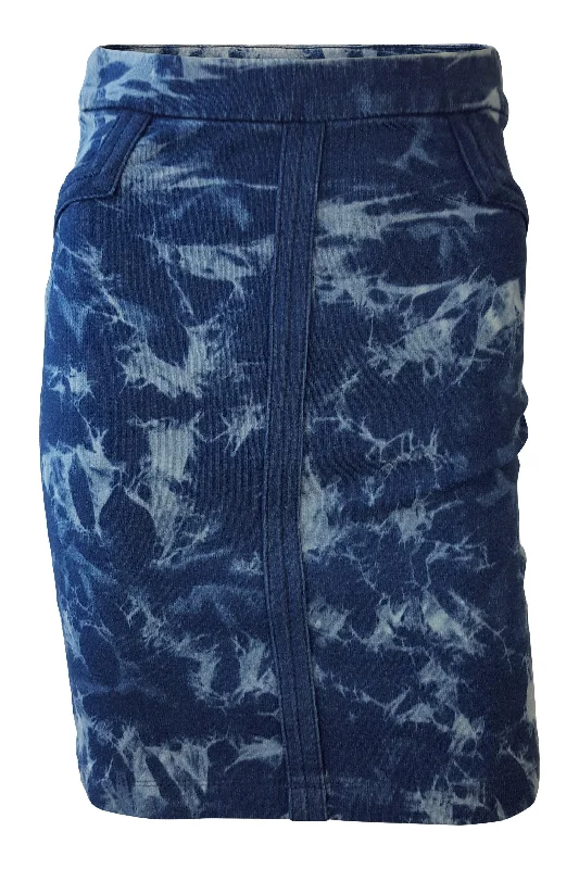 BCBG Max Azria Blue Acid Wash Mini Skirt (XS) pleated skirt texture