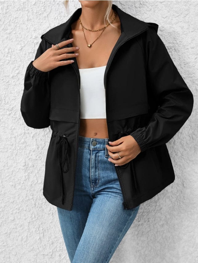 Rosa Clothing Waterproof Hooded Rain Jacket in Black Mesh Jacket Canvas Jacket Denim Jacket Rosa Clothing Waterproof Hooded Rain Jacket in Black Mesh Jacket Canvas Jacket Denim Jacket