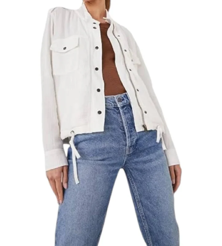 Collins Jacket In White Print Jacket Jacquard Jacket Patchwork Jacket