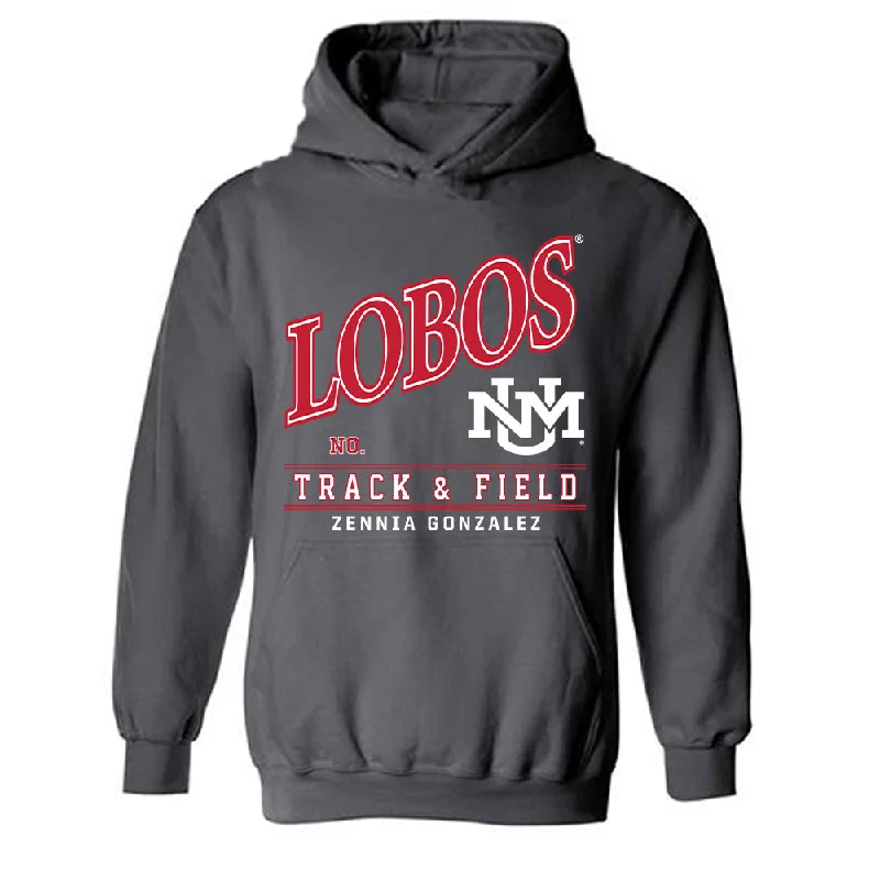 New Mexico - NCAA Women's Track & Field : Zennia Gonzalez - Hooded Sweatshirt Hoodie with Tied Waist Feminine Flattering New Mexico - NCAA Women's Track & Field : Zennia Gonzalez - Hooded Sweatshirt Hoodie with Tied Waist Feminine Flattering