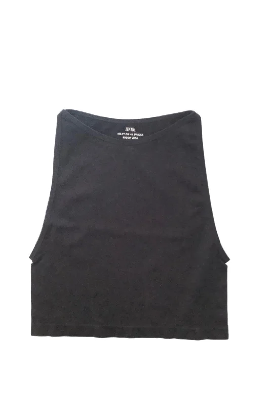 Crop Layering Tank Top - Style 6024 - in Ivory or Black chic tank top