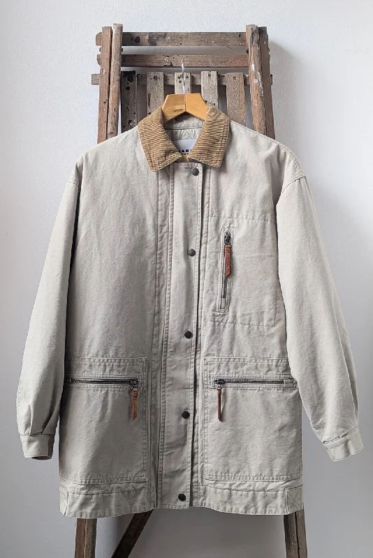 Kimelia Ecru Utility Jacket Cardigan Sweater Pullover