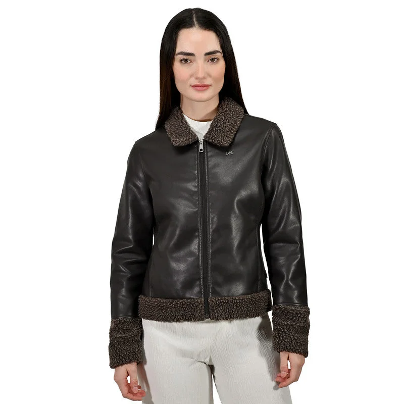 LEE Women's Fashion Jacket With Fur Cotton Jacket Linen Jacket Terry Jacket
