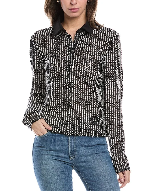 rag & bone Gigi Polo Sweater Knit Fabric Woven Fabric Fleece Fabric