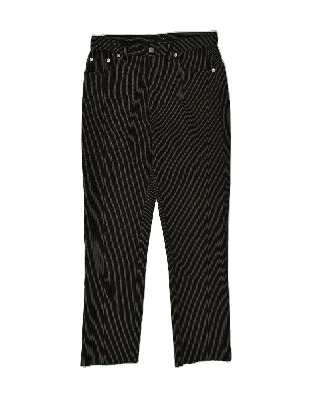 SISLEY Womens Slim Casual Trousers IT 42 Medium W28 L27 Black Pinstripe Trousers Bootcut Casual SISLEY Womens Slim Casual Trousers IT 42 Medium W28 L27 Black Pinstripe Trousers Bootcut Casual
