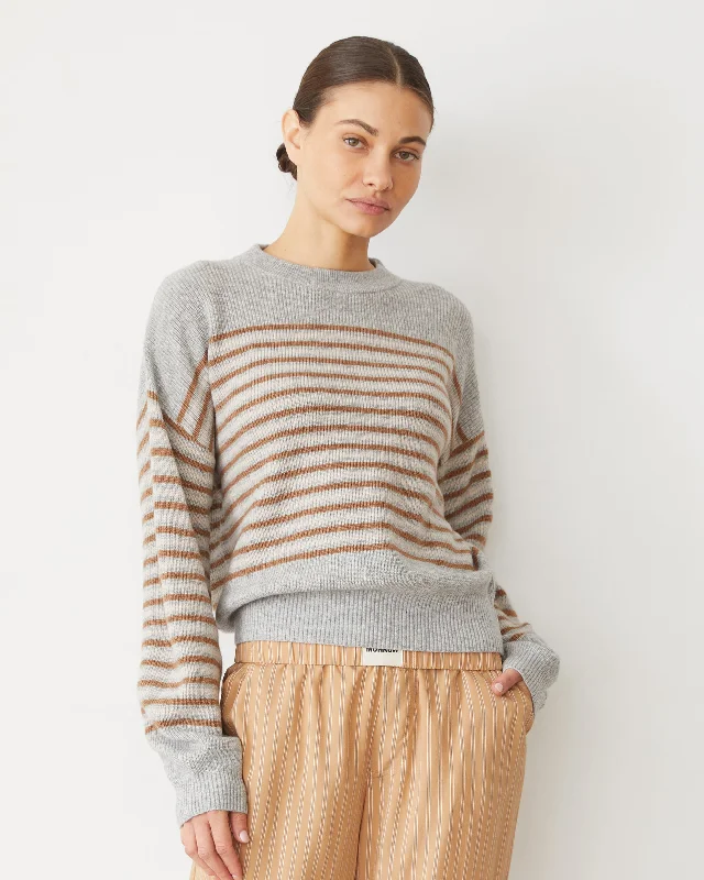 Wool Cashmere Stripe Sweater Casual Formal Business