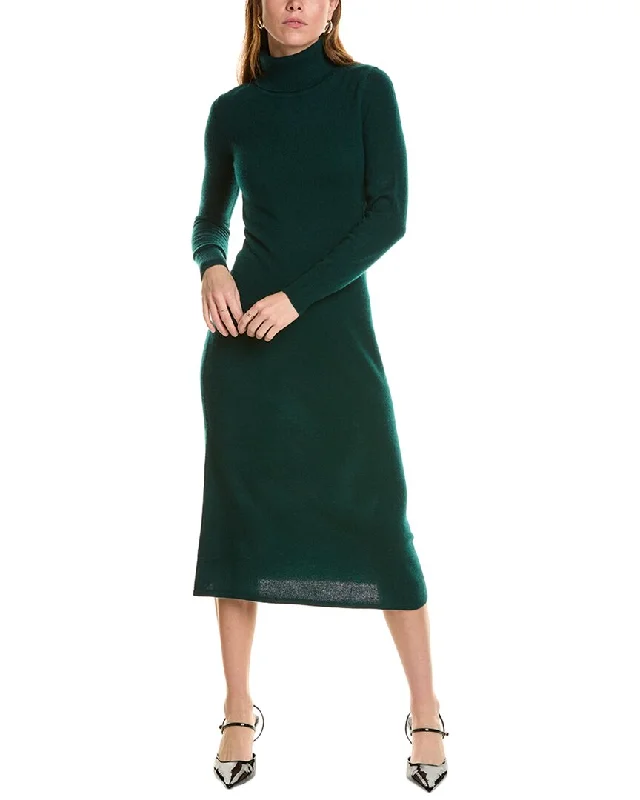 sofiacashmere Cashmere Sweaterdress Mesh Blend Leather Blend Suede Blend
