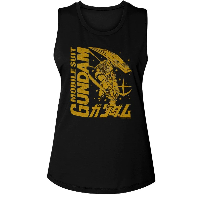MOBILE SUIT GUNDAM Tank Top, Msg Logo Mecha Mono graphic tank top