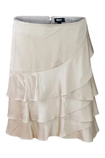 DKNY Skirt, Gold Ruffled Layered Mid Rise, Ra Ra Mini Skirt (US 8) lace skirt elegant DKNY Skirt, Gold Ruffled Layered Mid Rise, Ra Ra Mini Skirt (US 8) lace skirt elegant