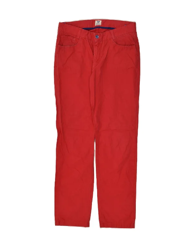 NORTH SAILS Womens Straight Casual Trousers W32 L30 Red Trousers Palazzo Wide Leg