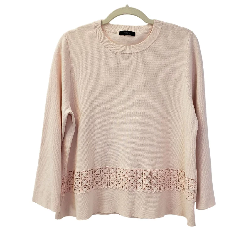 J. Crew Lace Cut-Out Sweater Size Large (est) Embroidered Appliqued Beaded
