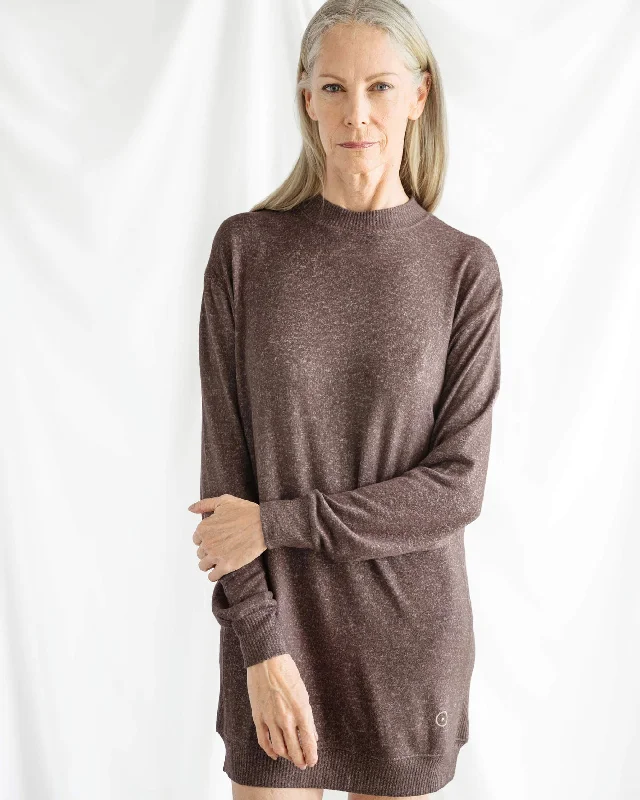 Cosset Lazy Sweater Dress High Neck Crew Neck V-Neck