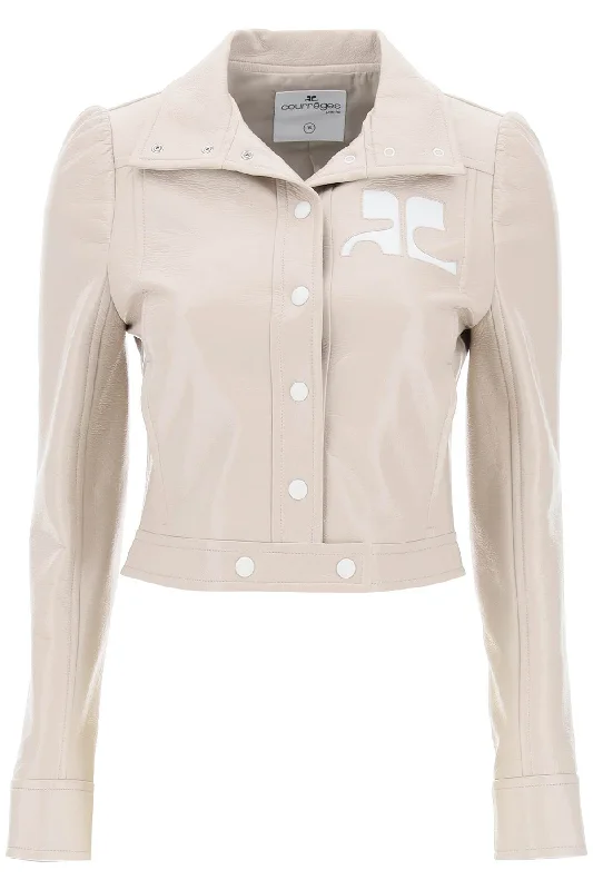 Courreges Women's Re-Edition Vinyl Effect Jacket Wool Jacket Cashmere Jacket Tweed Jacket Courreges Women's Re-Edition Vinyl Effect Jacket Wool Jacket Cashmere Jacket Tweed Jacket