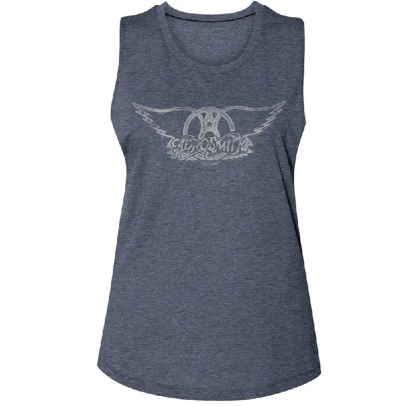 Women Exclusive AEROSMITH Muscle Tank, Wings Logo Light fashionable tank top