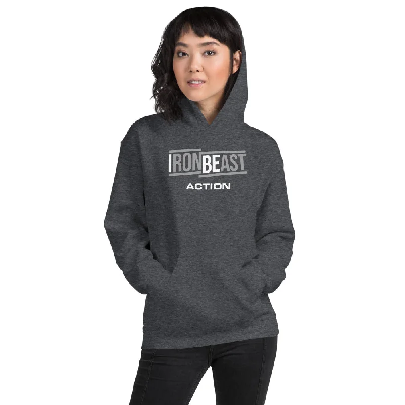 Action Hoodie Hoodie with Typography Text Message