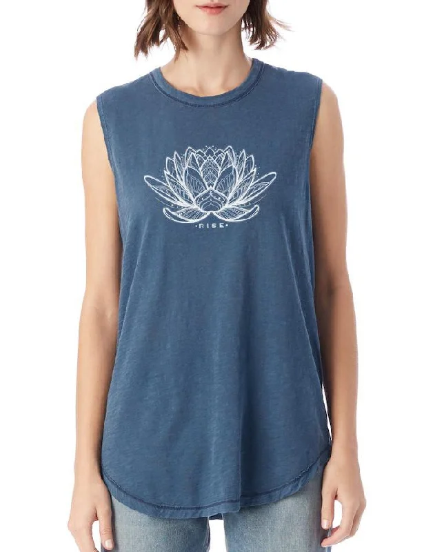 Women's Rising Lotus Inside-Out Eco Muscle Tank strappy tank top
