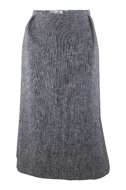 HARDY AMIES Vintage Grey Wool A Line Skirt (10) silk skirt luxurious