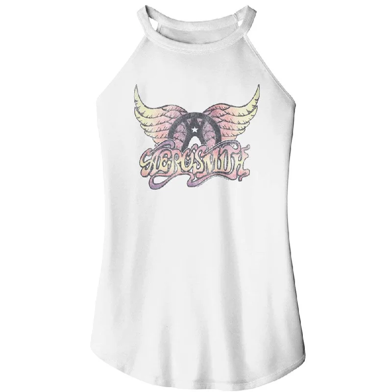 Women Exclusive AEROSMITH Rocker Tank, Faded Pinks cute tank top