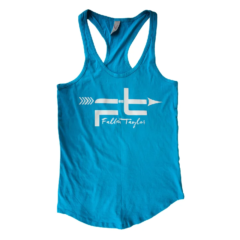 FT (WHITE) - BLUE TANK fitted tank top
