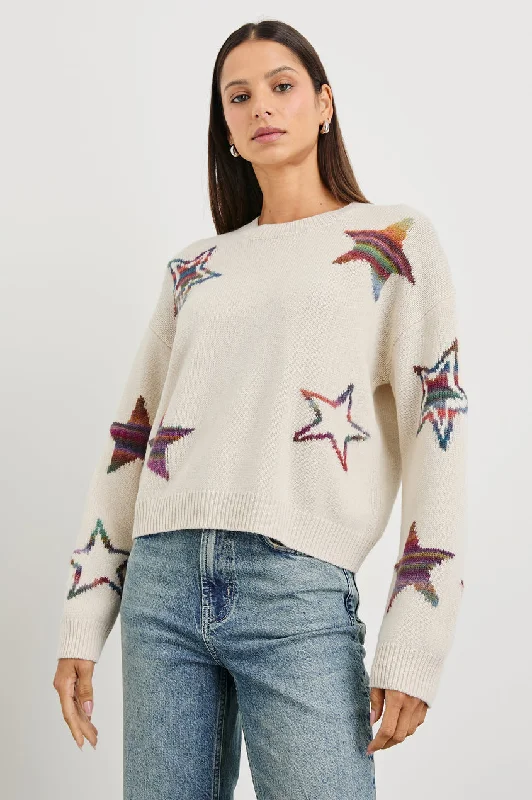 Perci Sweater - Ivory Rainbow Transparent Opaque Sheer