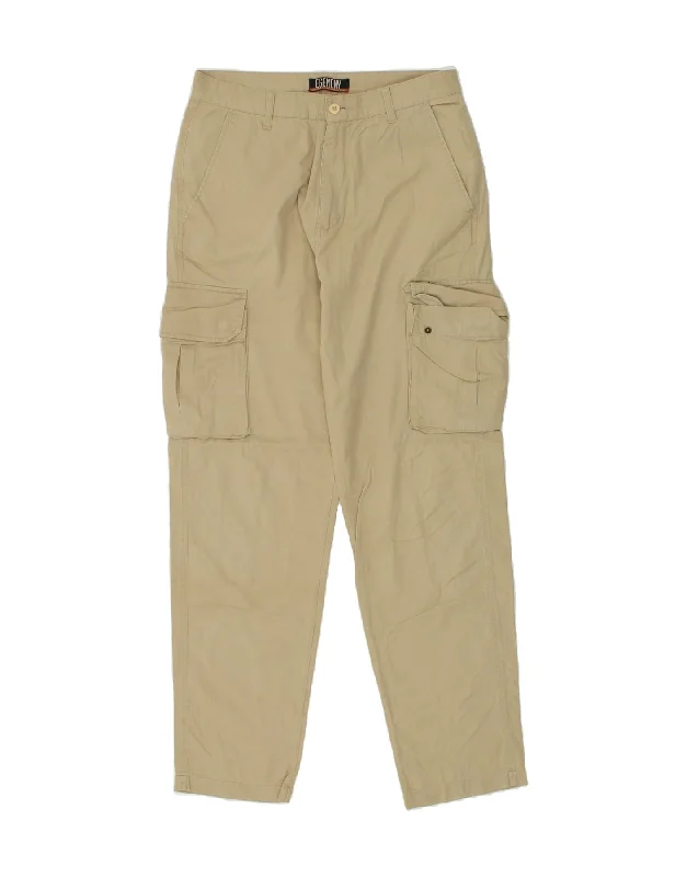 VINTAGE Womens Tapered Cargo Trousers UK 10 Small W28 L30 Beige Cotton Trousers Denim Distressed VINTAGE Womens Tapered Cargo Trousers UK 10 Small W28 L30 Beige Cotton Trousers Denim Distressed