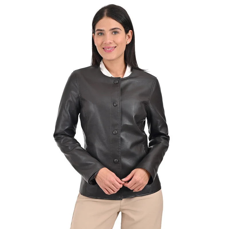 Nine West Women's Chic No-Collar Jacket Elasticated Jacket Padded Jacket Insulated Jacket
