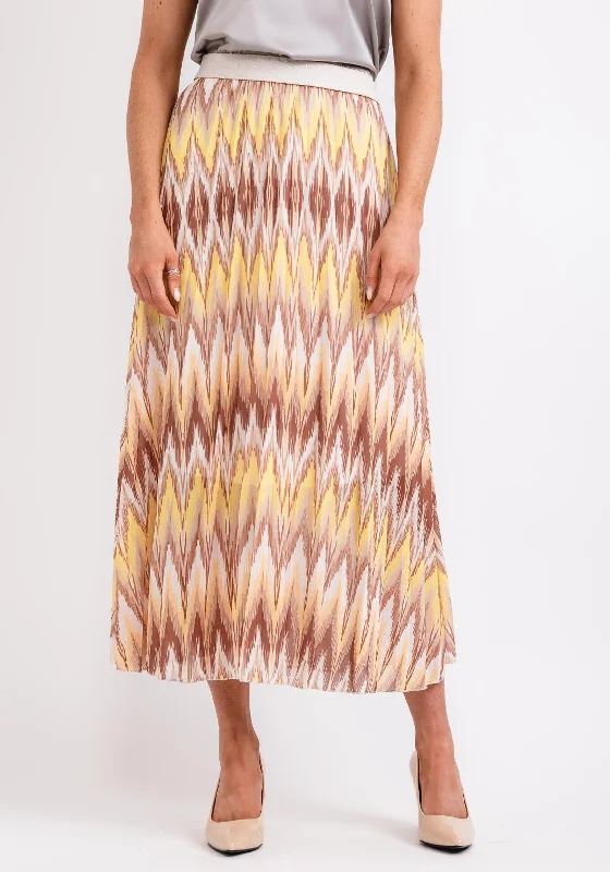 Seventy1 One Size Pleated Maxi Skirt, Yellow Multi cotton skirt soft