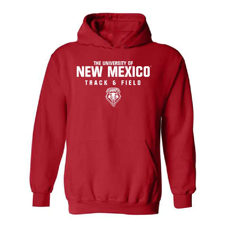 New Mexico - NCAA Women's Track & Field : Laylah Lawson - Classic Shersey Hooded Sweatshirt Hoodie with Side Slits Relaxed Casual