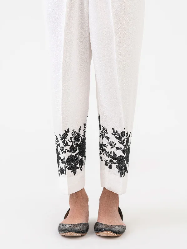 Embroidered Crepe Trouser (Pret) Trousers New Arrival