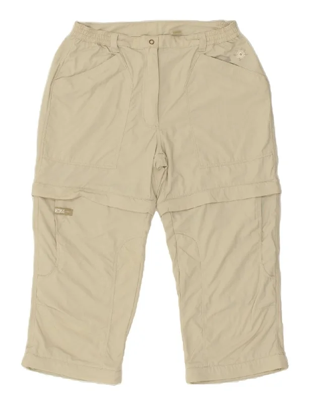 SALEWA Womens Capri Windbreaker Trousers UK 10 Small W32 L21 Beige Trousers Leather Faux SALEWA Womens Capri Windbreaker Trousers UK 10 Small W32 L21 Beige Trousers Leather Faux