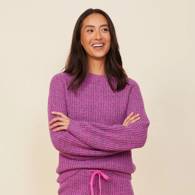 Wool Cashmere Space Dye Sweater Collared Crew Neck Turtle Neck