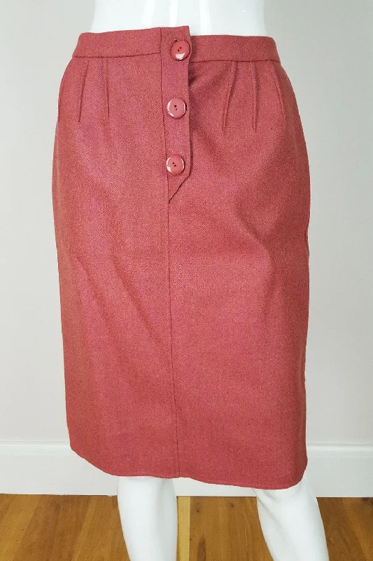 ANDRE LAUG Vintage Pink Cashmere Wool Angora Mix Pencil Skirt (S) corduroy skirt cozy