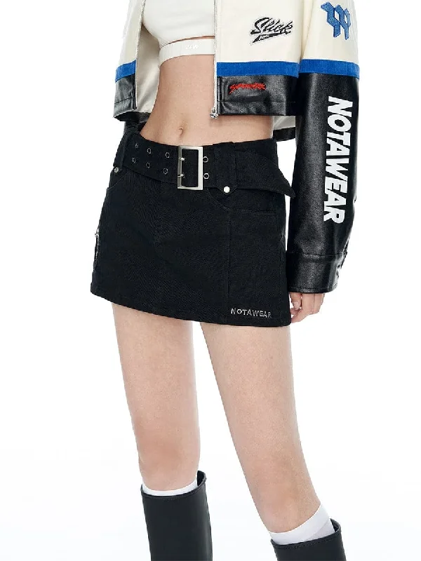 Denim Anti-Glare Skirt velvet skirt plush